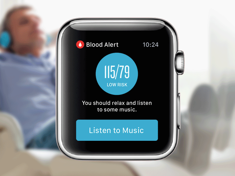 Apple Watch Blood Alert Concept apple dashboard design heart icon innovation mobile risk time ui ux watch