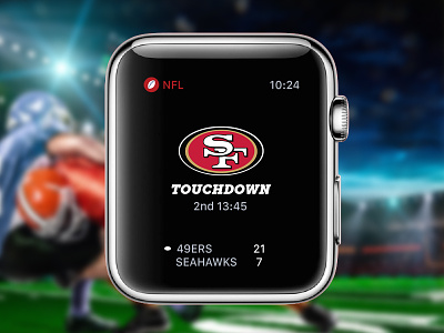 Apple Watch NFL Game Tracker Concept 49ers apple dashboard design football innovation mobile time touchdown ui ux watch