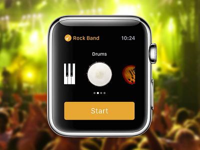 Apple Watch Rock Band Concept app apple band concept design icon instruments mobile music ui ux watch