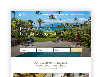 Mauian.com cheesy copywriting creative cta design freelance hawaii hospitality hotel maui resort website