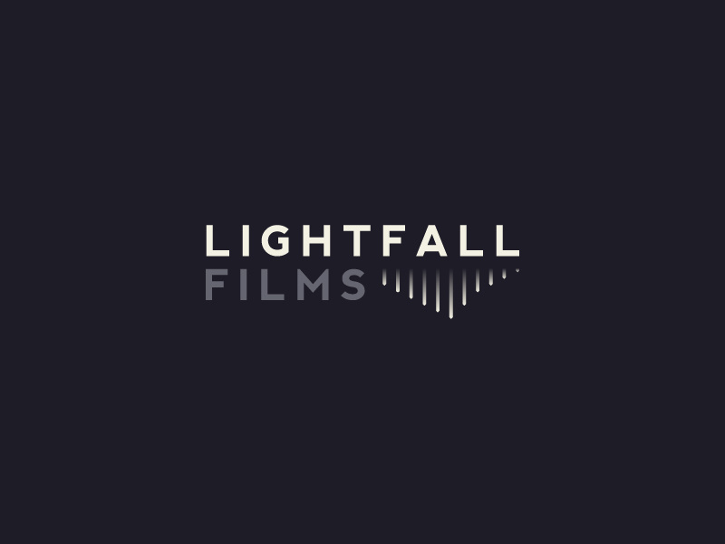 LightFall Films Logo Exploration cinematic film design dark background blue light typography vector branding logo logo design