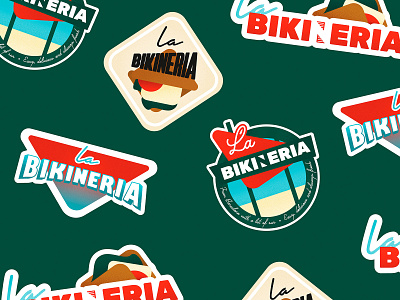 La Bikineria - Stickers art direction branding design flat identity illustration logo stickers typography