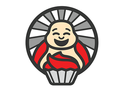 Cake Zen Logo asian bakery branding budda cake cupcake design illustration logo