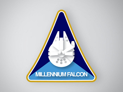 Millennium Falcon Mission Patch custom illustration design falcon galaxy graphic millennium mission patch shuttle space star wars