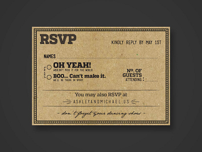 Wedding RSVP branding kraft rsvp wedding