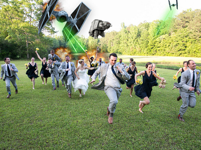 Rebel Wedding empire photoshop star wars tie fighter wedding