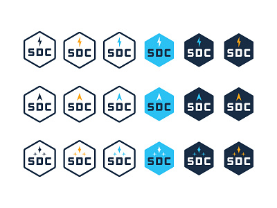 Stuckey Design Company badge company design hexagon initials logo stars