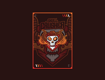 Skull Crusher branding cartoon esport fire graphic design illlustration illustrator logo mascot skull vector