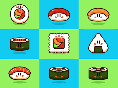 Sushi Cartoon Illustration cartoon graphic design illlustration illustration illustrator japan kids logo sashimi sushi vector