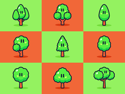 Tree Cartoon Illustration cartoon graphic design green illlustration illustration illustrator plant tree vector