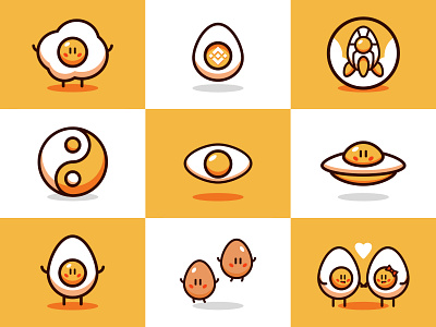 Eggs Universe Cartoon Illustration cartoon crypto cute egg eggs fried egg graphic design illlustration illustration illustrator kids love nft ufo valentine vector yinyang