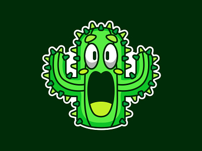 Shocked Cactus Monster cactus cactus lover cartoon cute desert green illlustration illustration illustrator kids monster nature plant shock tree vector
