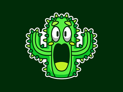 Shocked Cactus Monster cactus cactus lover cartoon cute desert green illlustration illustration illustrator kids monster nature plant shock tree vector