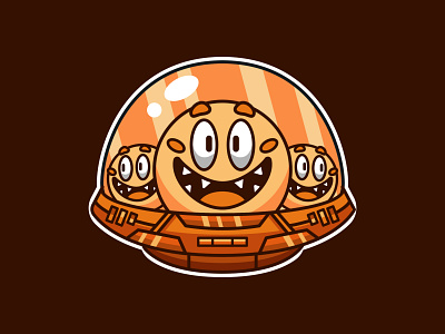 Fishball Alien Monster alien ball cartoon cute fish ball food illlustration illustration illustrator kids meatball mosnter ufo vector