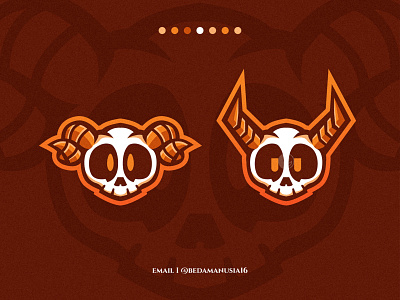 Skull Mate Mascot Cartoon Logo Illustration