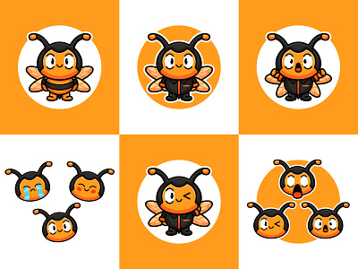 Bee Mascot Cartoon Illustration