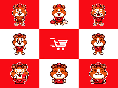 hamster mascot logo (decline)