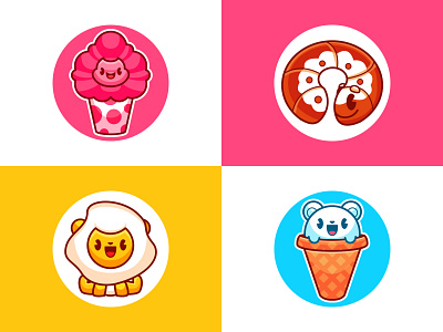 animal food shape illustration animal cartoon cute food graphic design illlustration illustration illustrator kawaii logo mascot logo vector