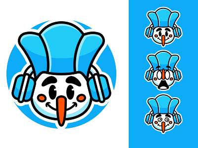 snowman chef mascot logo character chef e sport emblem esport food gaming ice mascot santa snowman sport sticker winter