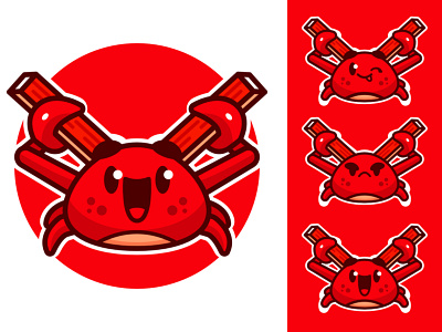 crab stick mascot logo