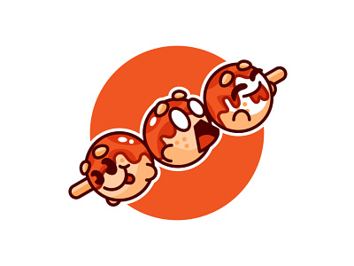 trio dango mascot logo branding cartoon character cute dango esport food food logo game gaming illustration illustrator japan japan food kawaii logo trio vector