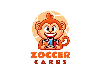 zoccer card monkey mascot logo brand cartoon character e sport esport logo mascot monkey logo sport