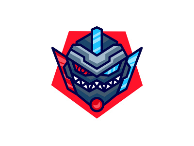 mecha monster mascot logo brand cartoon character cyborg esport logo mascot robot sport