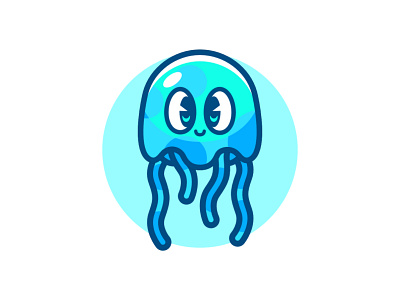 jelly fish illustration brand cartoon character esport fish illlustration jelly fish logo mascot sea sport vector