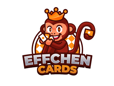 effchen card mascot logo animal logo brand brand design branding card cartoon character esport illlustration logo mascot monkey monkey logo monkey mascot sport vector character