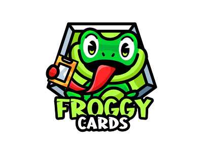 froggy card mascot logo animal logo brand branding cartoon character design esport frog frog mascot illlustration logo logo mascot mascot sport vector design
