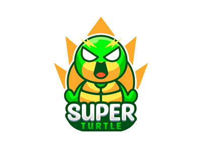 super turtle mascot logo