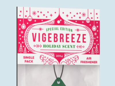 Vigebreeze air freshener holiday ornament packaging tree