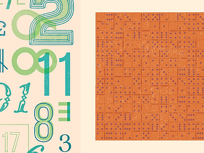 Arithmetic domino mid century numbers typography