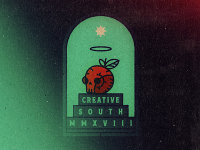 Creative South 2018 2018 badge creative south peach skull