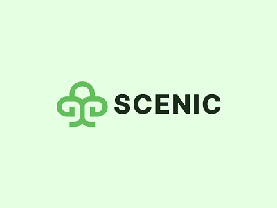 Scenic Logo agriculture brand company green leaf logo logodesign minimalist modern nature simple tree tree logo