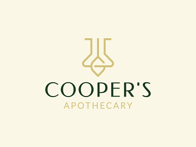 Cooper's Apothecary Logo apothecary brand branding company lab leaf logo logo design minimalist modern nature pharmacy plant skincare
