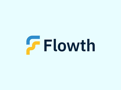 Flowth Logo abstract accounting brand company data finance flow letter f logo logo design modern