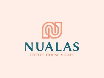 Nualas Logo Design brand business cafe coffee coffee beans coffee shop design food letter n logo logo design restaurant