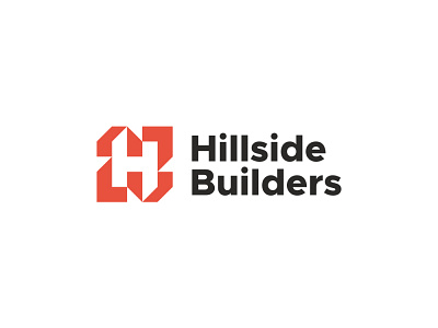 Hillside Builders Logo abstract apartment brand company construction design geometric home house letter h logo logo design negative space property real estate