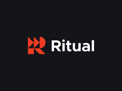 Ritual Logo abstract arrow brand identity coach fitness geometric gym health letter r logo logo design training