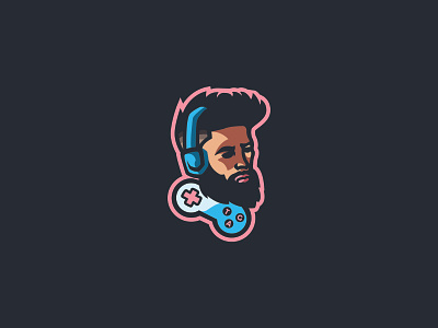 Bearded Gamer bearded branding design flat gamer illustration illustrator logo mascot mascot logo mascotlogo minimal vector