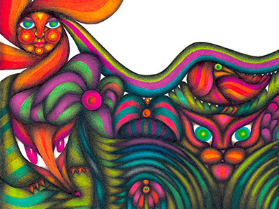 Carpentier 3 animals color editorial handmade illustration markers plants prismacolor