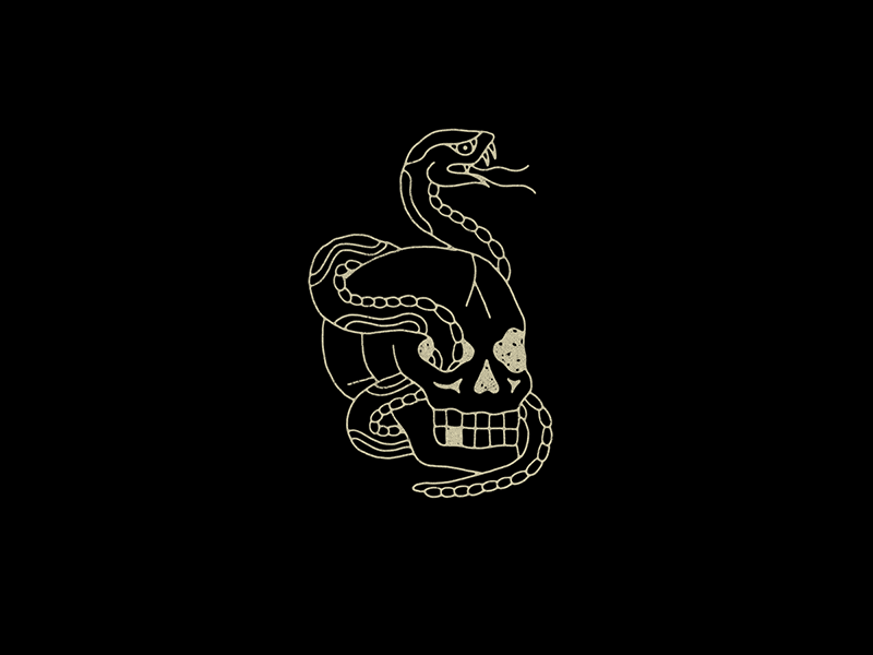 Snake Skull animation branding design illustration minimal tattoo