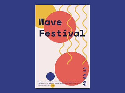 Poster design for wave festival branding concept design festival poster poster design sketch typography ui visual design