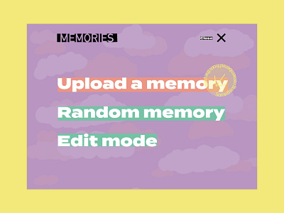 Memory maker concept 2 close concept design illustration memories menu navigation procreateapp sketch ui ux visual design