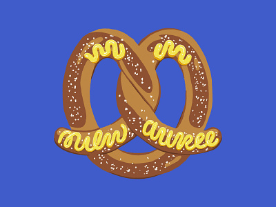 Bernie Brewer Pretzel athletics baseball brewers design food illustration lettering mascot milwaukee mlb mustard pretzel procreate sports