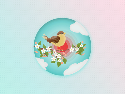 Cute bird design icon illustration logo ui