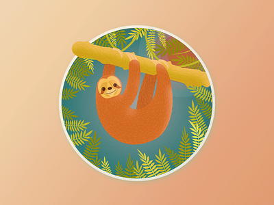 Cute sloth design icon illustration logo