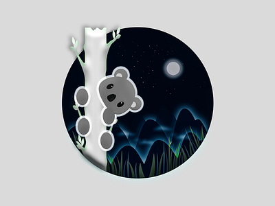 Cute little panda design icon illustration logo