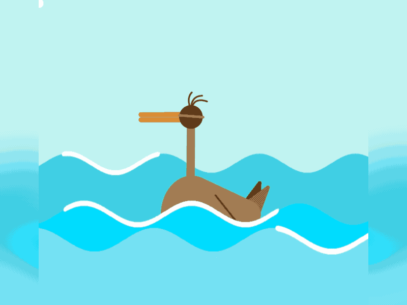 Sea Troubles 2d after effects animal animation character cute flat illustration motion graphic vector